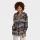 Women's Open Neck Pullover Sweater - Knox Rose Gray Ikat