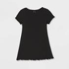 Toddler Girls' Ribbed Short Sleeve Dress - Art Class Black