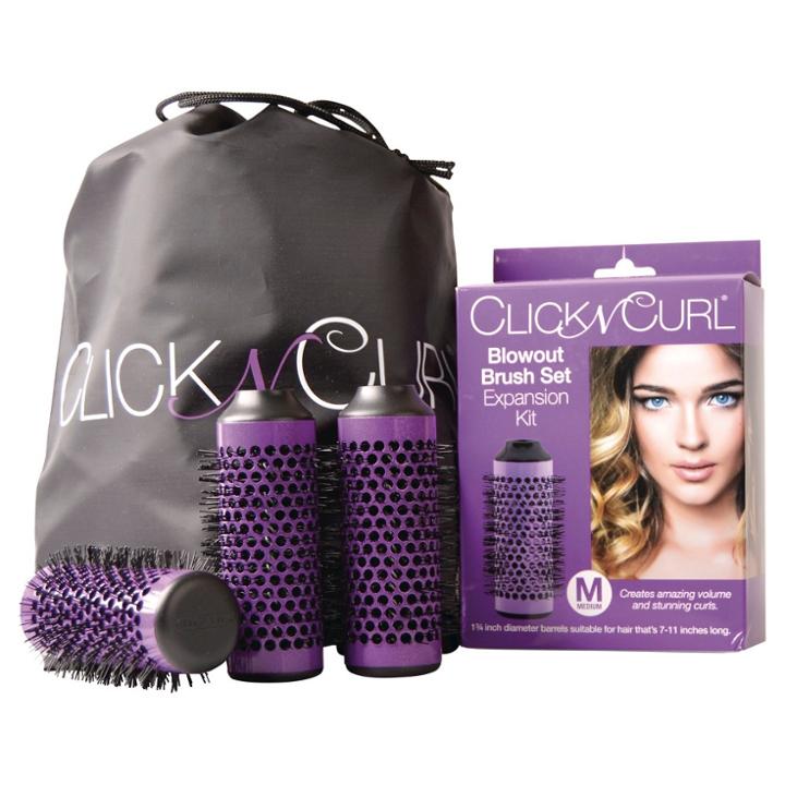 Click N Curl Blowout Brush Medium Expansion Kit, Purple