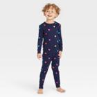 No Brand Toddler Valentine's Day Heart Print Matching Family Pajama Set - Navy