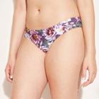Women's Medium Coverage Tab Side Hipster Bikini Bottom - Kona Sol Purple Floral