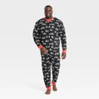 Men's Big & Tall Holiday Penguins Print Matching Family Pajama Set - Wondershop Black