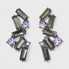 Glass Stud Earrings - A New Day Violet/black, Women's