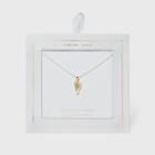 No Brand Sterling Silver Gold Plated Angel Wing Necklace With Cubic Zirconia