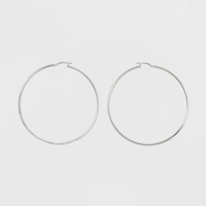 Sterling Silver Large Hoop Fine Jewelry Earrings - A New Day