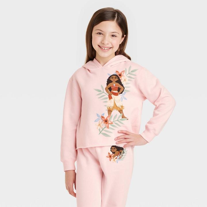 Girls' Disney Moana Sweatshirt - Rose Pink