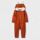 Baby Boys' Fox Long Sleeve Romper - Cat & Jack Orange Newborn