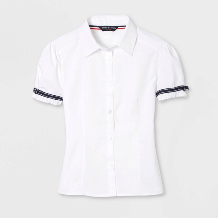 French Toast Girls' Uniform Short Sleeve Blouse - White