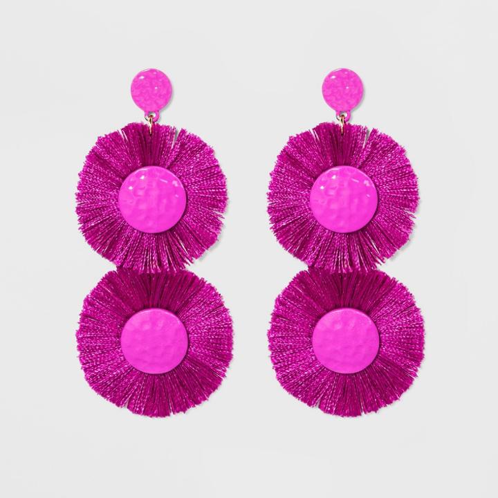 Sugarfix By Baublebar Monochrome Fringe Drop Earrings - Purple, Girl's