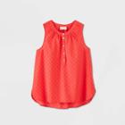 Women's Henley Tank Top - Universal Thread Red