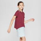 Girls' Short Sleeve Swing Polo Shirt - Art Class Maroon