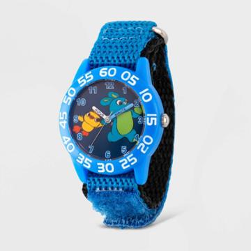 Kids' Disney Toy Story 4 Bunny Ducky Time Teacher Hook And Loop Strap Watch - Blue