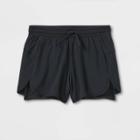 Girls' Double Layered Run Shorts 6 - All In Motion Black