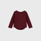 Toddler Girls' Long Sleeve Sparkle T-shirt - Cat & Jack Burgundy