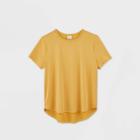 Women's Short Sleeve Sandwash T-shirt - A New Day Yellow