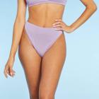 Women's High Waist Extra High Leg Extra Cheeky Bikini Bottom - Shade & Shore Lilac Purple