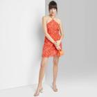 Women's Sleeveless Side Slit Bodycon Dress - Wild Fable Orange Floral