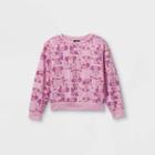 Girls' Disney Minnie Mouse Cropped Pullover Sweatshirt - Pink