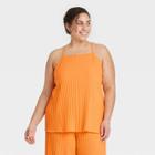 Women's Plus Size Ribbed Tank Top - A New Day Orange