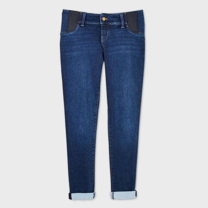 Maternity Side Panel Brushed Back Skinny Jeans - Isabel Maternity By Ingrid & Isabel Blue Dusk