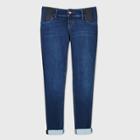 Maternity Side Panel Brushed Back Skinny Jeans - Isabel Maternity By Ingrid & Isabel Blue Dusk