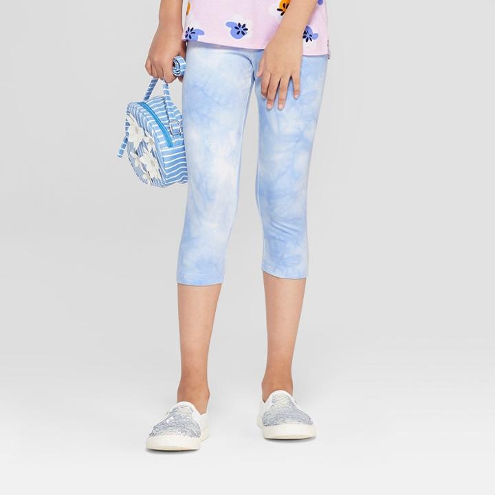 Girls' Tiedye Capri Leggings - Cat & Jack Blue