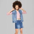 Women's Western Studded Mini Skirt - Wild Fable Medium Wash