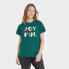 Doe. Women's Joyful Short Sleeve Graphic T-shirt - Forest Green