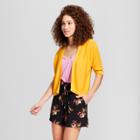 Women's Short Sleeve Cardigan Sweater - A New Day Yellow