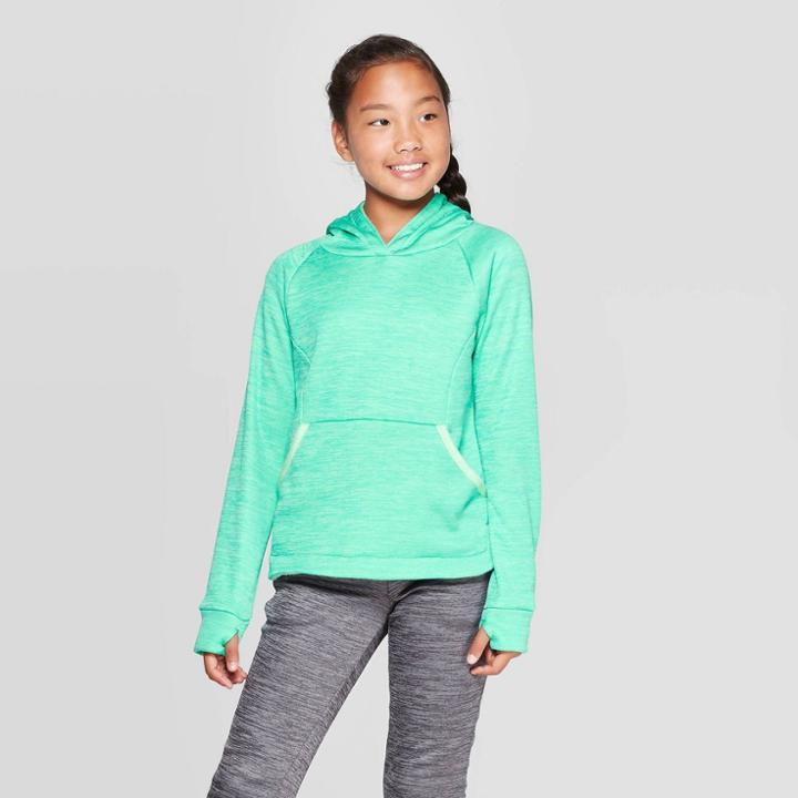 Girls' Cozy Fleece Pullover Hoodie - C9 Champion Mint Green Xl, Girl's, Green Green