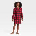 Kids' Holiday Buffalo Check Flannel Matching Family Pajamas Nightgown - Wondershop Red