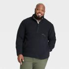 Men's Big & Tall Polar Fleece High Neck 1/2 Zip Sweatshirt - Goodfellow & Co Black