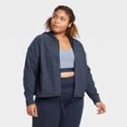 Women's Plus Size French Terry Full Zip Hoodie - All In Motion Navy 1x, Women's, Size: