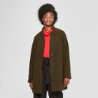 Women's Fashion Teddy Bear Coat - A New Day Olive