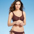 Women's Rectangle Bralette Bikini Top - Kona Sol Mulberry Brown