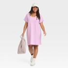 Women's Plus Size Short Sleeve T-shirt Dress - Universal Thread Purple