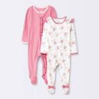 Baby 2pk 'meadow' Elevated Sleep N' Play With Headwrap - Cloud Island Pink Newborn