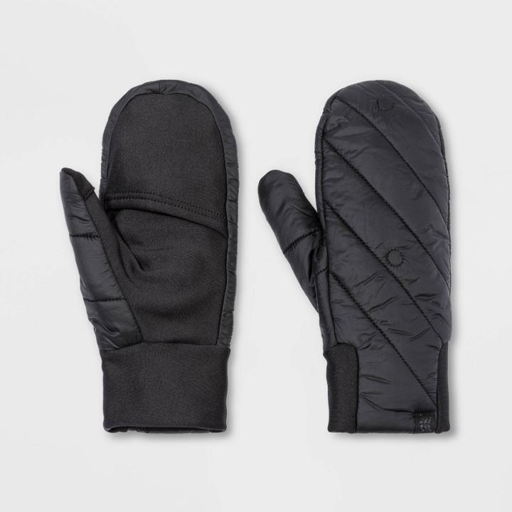Women's Polyshell Flip Top Mittens - All In Motion Black