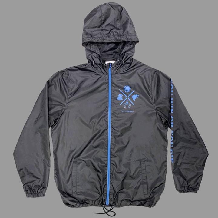 Unisex Game Of Thrones Multi-sigil Full Length Windbreaker - Black