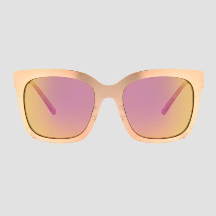 Women's Square Metal Sunglasses - A New Day Pink, Women's, Size: Small, Grey/pink