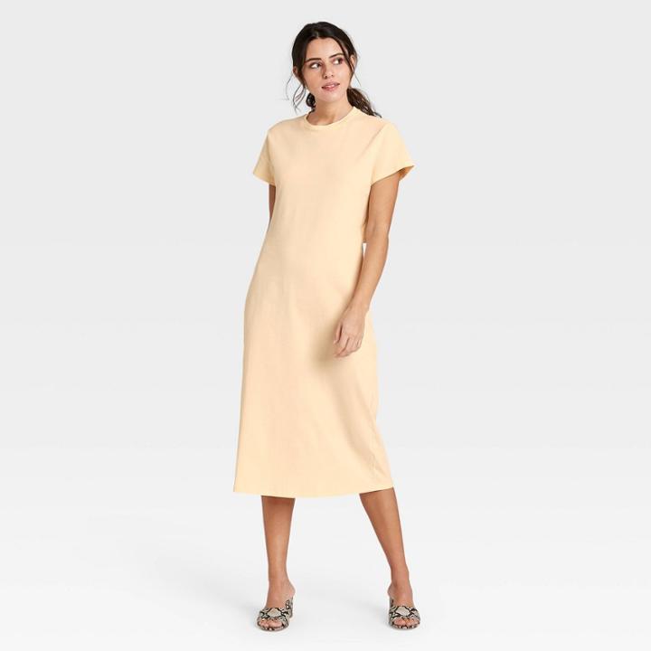 Women's Short Sleeve Shift Dress - Who What Wear Yellow