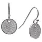 Distributed By Target Women's Pave Cubic Zirconia Disc Drop Earrings In Sterling Silver - Clear/gray