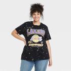 Women's Nba Plus Size Lakers Splatter Short Sleeve Graphic T-shirt - Black