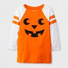 Kids' 3/4 Sleeve Jack'o'lantern Raglan T-shirt - Cat & Jack Orange Xxl, Kids Unisex