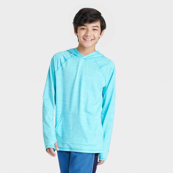 Boys' Soft Gym Pullover Hoodie - All In Motion Heathered Blue