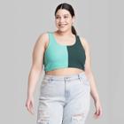 Women's Plus Size Versatile Textured Knit Tiny Tank Top - Wild Fable Dark Teal Green