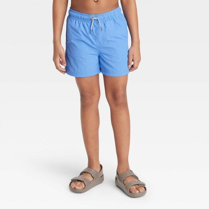 Boys' Solid Swim Trunks - Art Class Blue