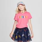 Girls' Hooded Fearless Short Sleeve Graphic Top - Cat & Jack Pink