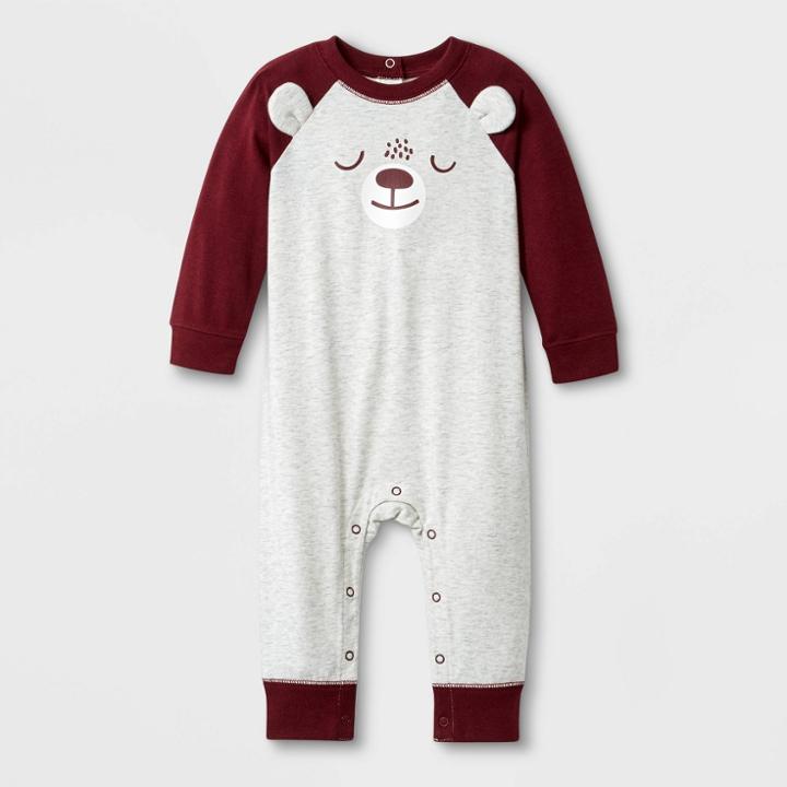Baby Boys' Critter Romper - Cat & Jack Gray Newborn, Boy's