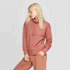 Women's Regular Fit Long Sleeve Turtleneck Pullover - A New Day Brown